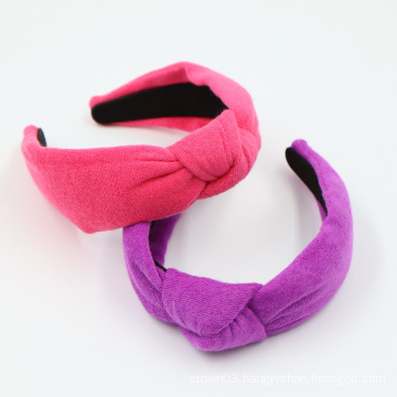 Custom Your Color Terry Cloth Headbands Winter Knotted Headband For Women